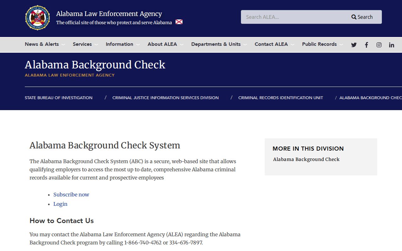 Talladega County criminal record personal background check instructions