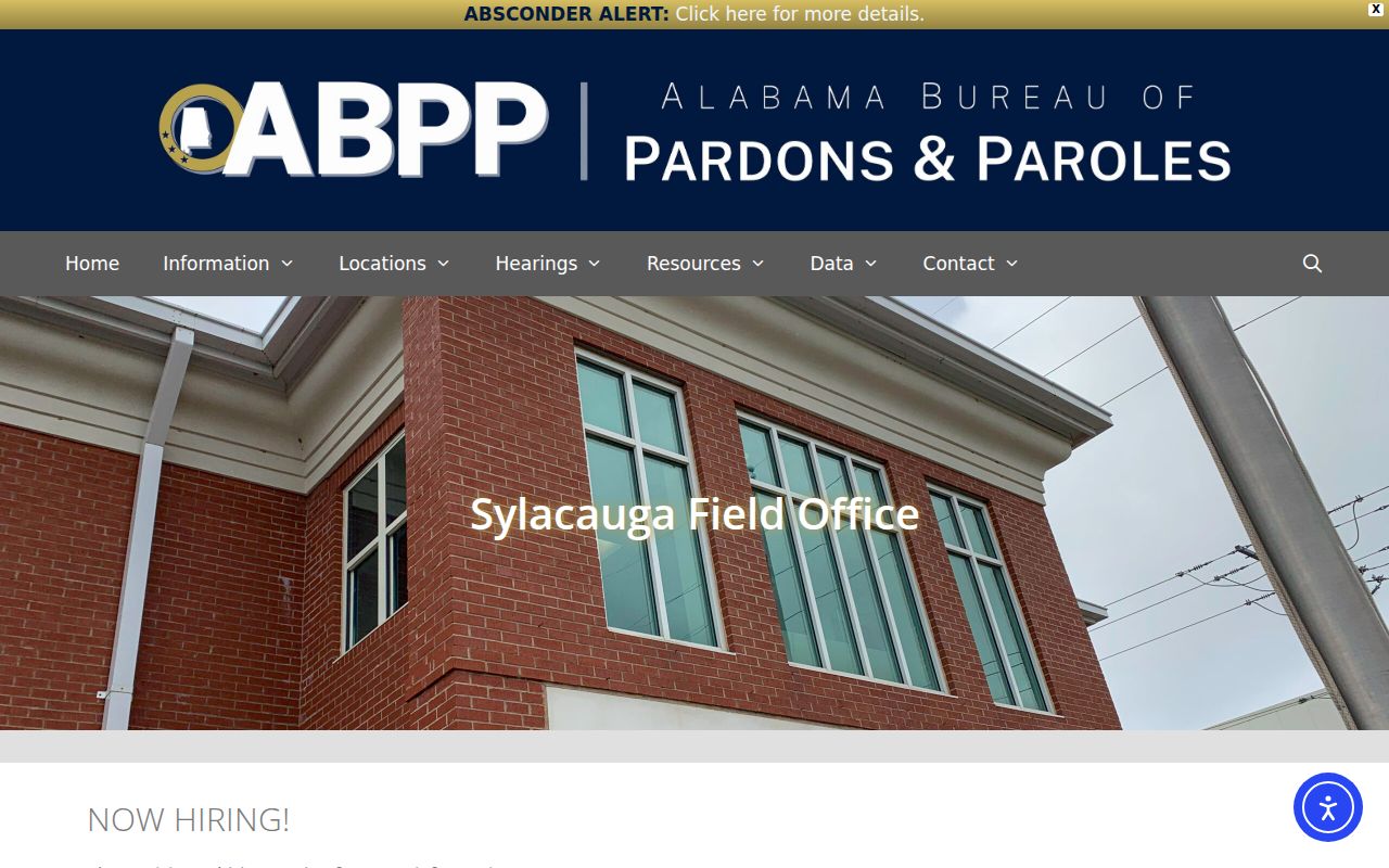 Sylacauga criminal history source for the probation and parole field office