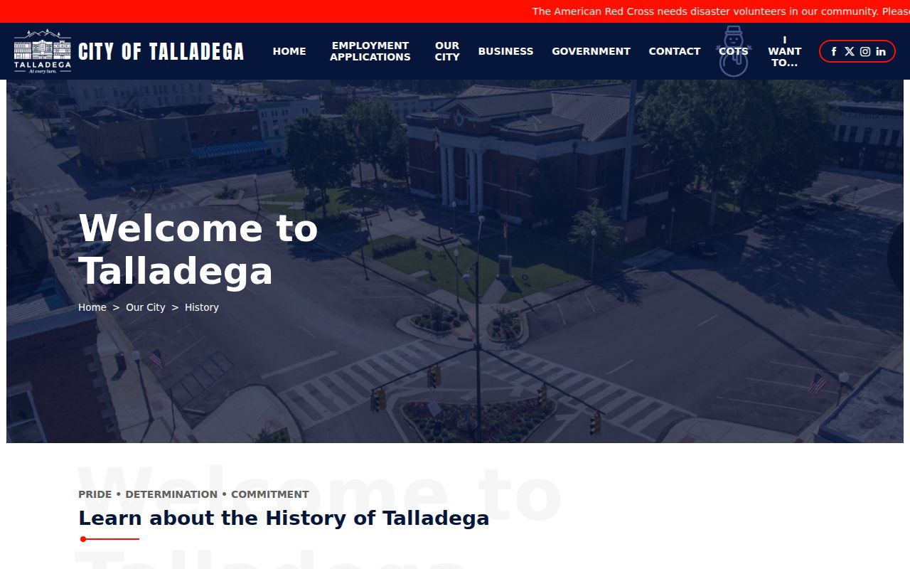 Talladega criminal records context in the city's historic core